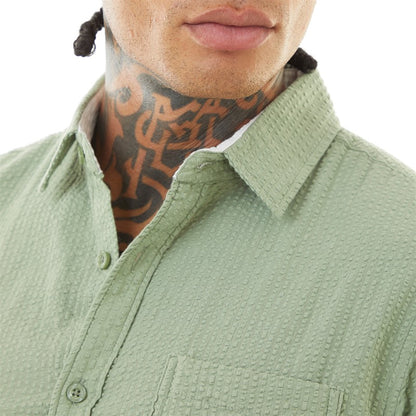 Gilles Cotton Textured Shirt in Mint
