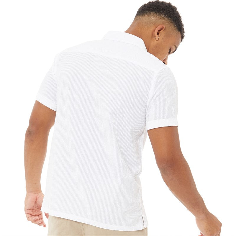 Gilles Cotton Textured Shirt in White