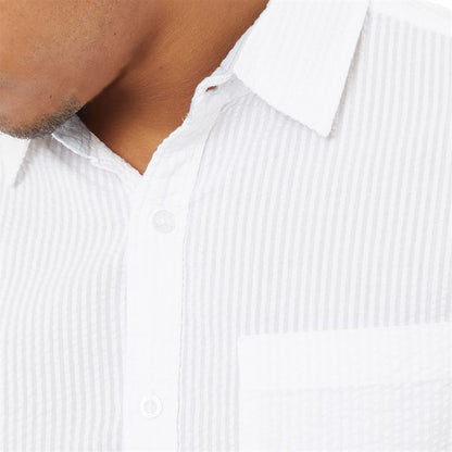 Gilles Cotton Textured Shirt in White