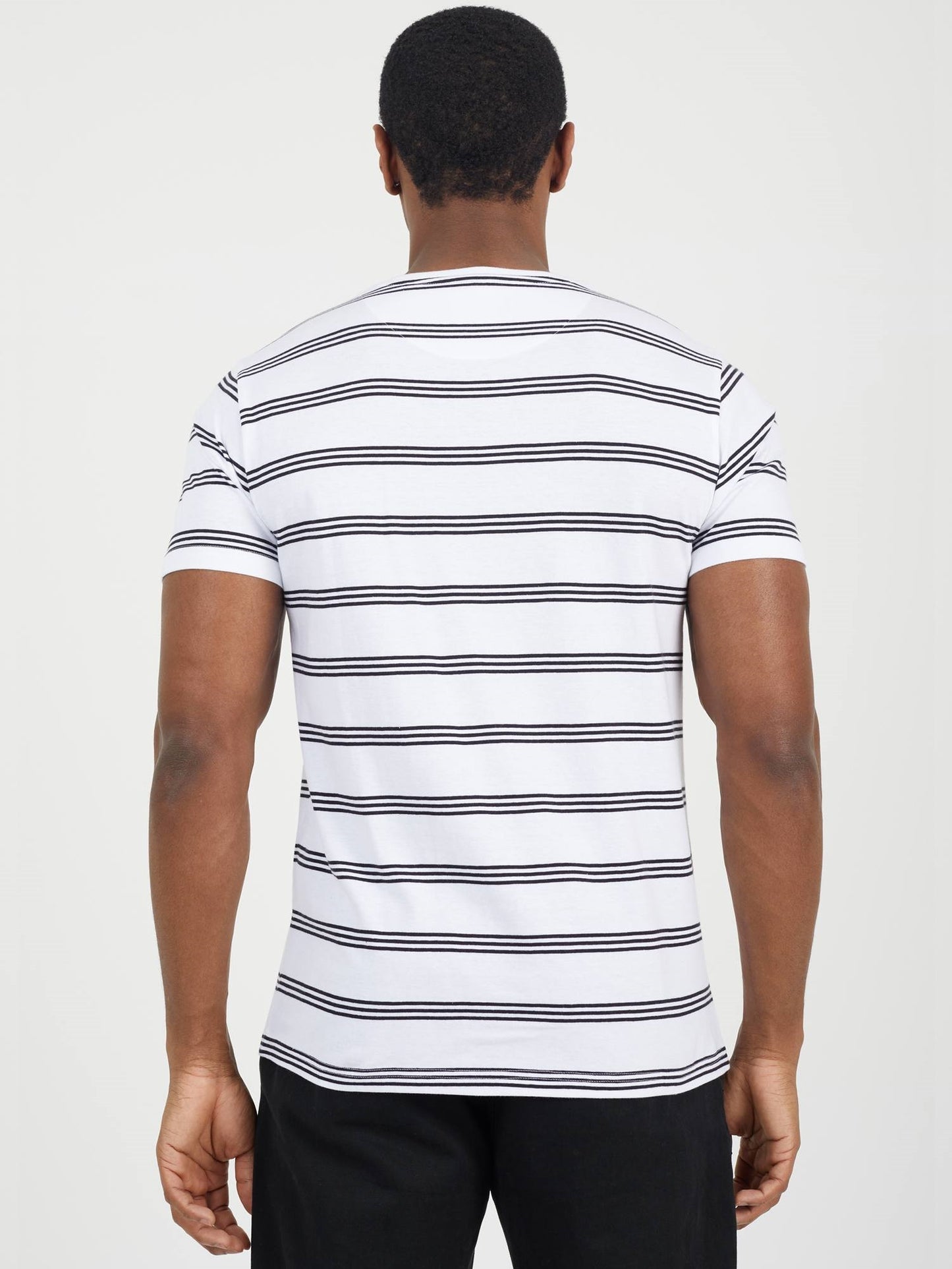 Bracknell Striped Shirt in Optic White / Jet Black