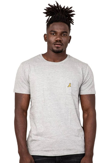 Tron Pocket Detail Tee in Light Grey Marl