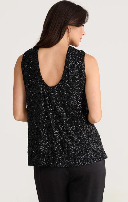 Show Stopper Top in Black Sequin