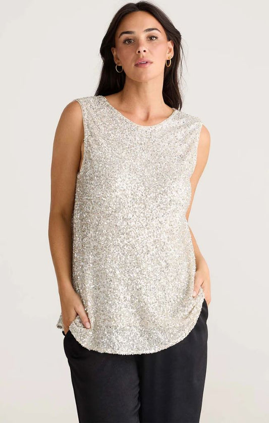 Show Stopper Top in Champagne Sequin