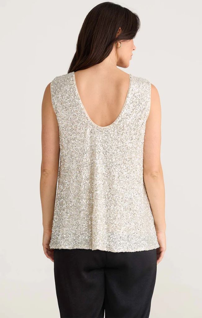 Show Stopper Top in Champagne Sequin