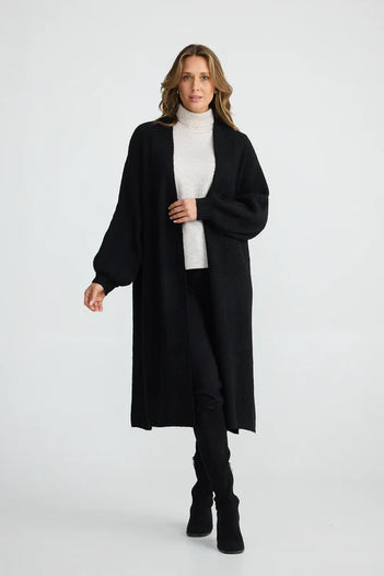 Bentley Long Cardigan in Black