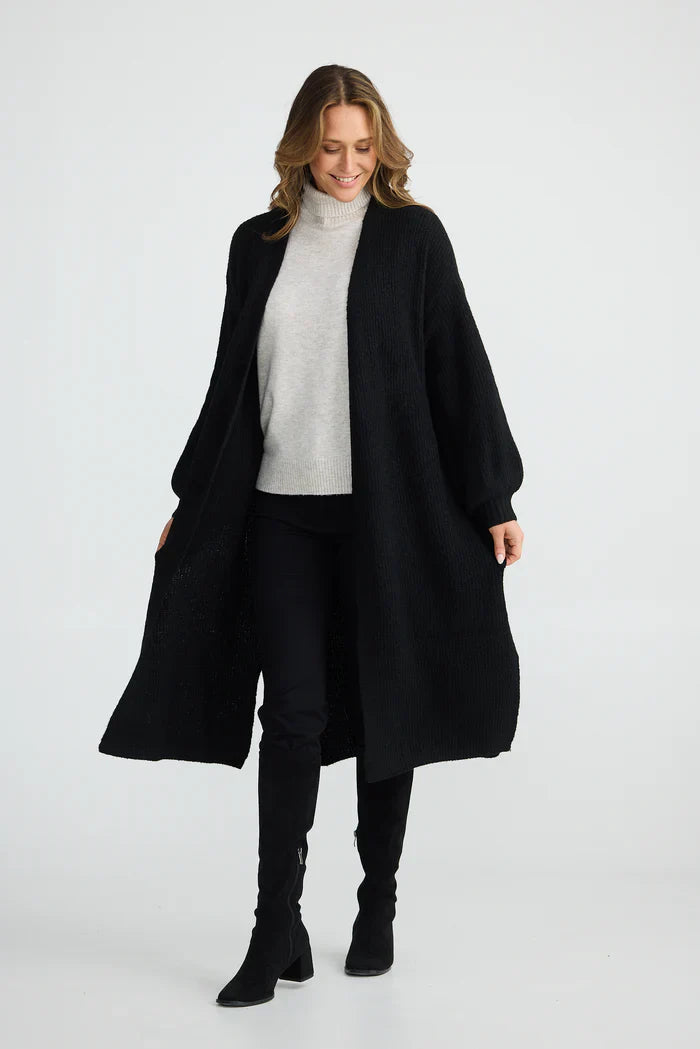 Bentley Long Cardigan in Black