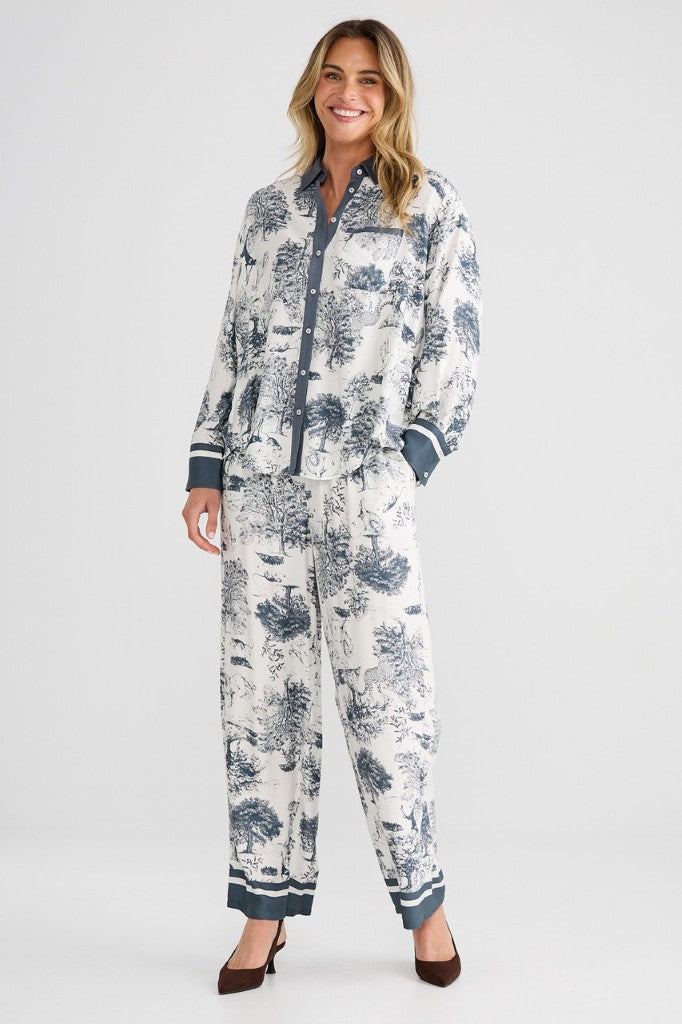 Glenda Shirt in Slate Toile