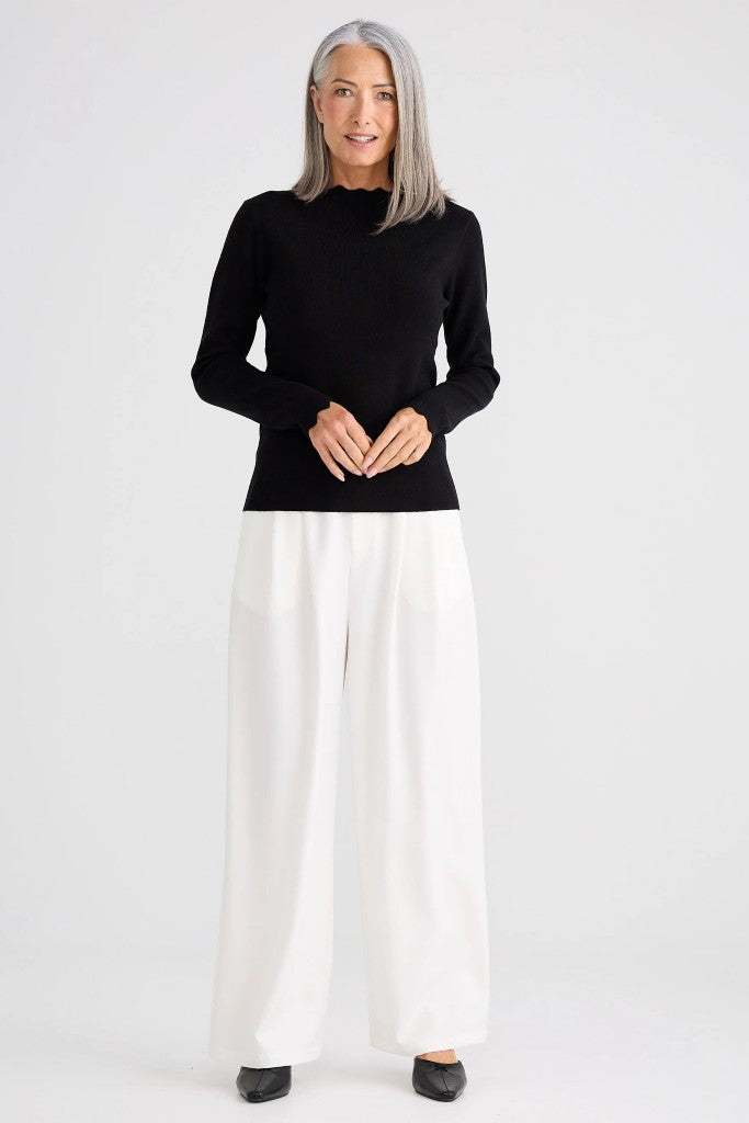 Jaden Knit Sweater Top in Black