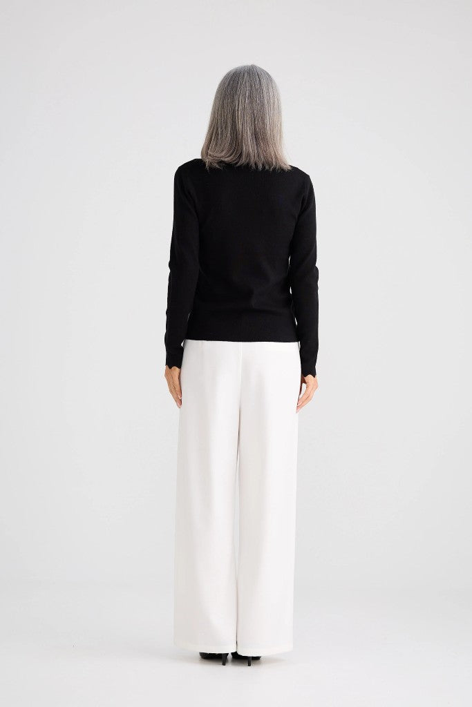Jaden Knit Sweater Top in Black