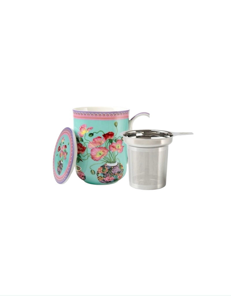 Gabby Malpas Jardin Mug with Infuser in Poppy