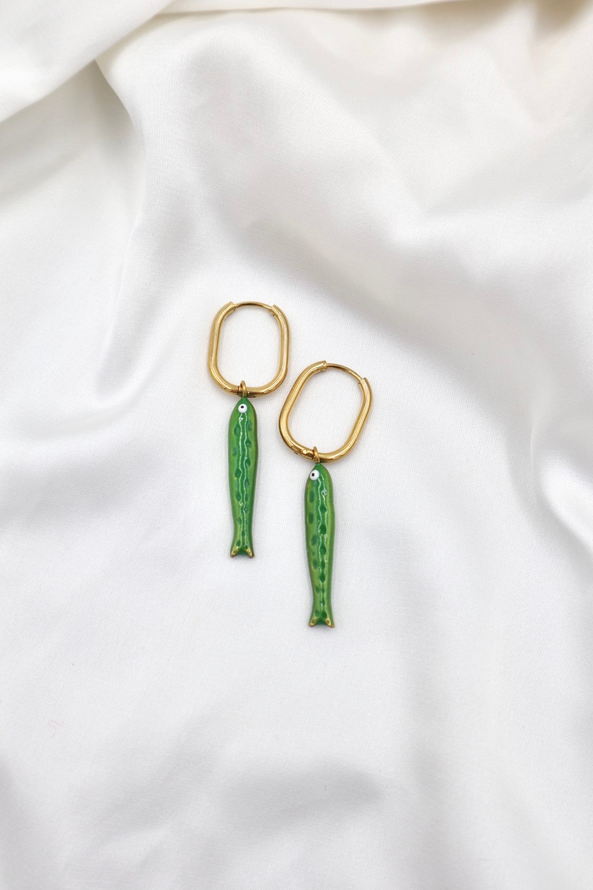 Chiada Charm Hoops in Green Sardine