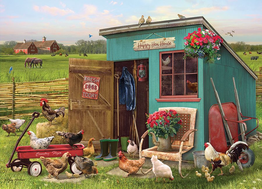 1000 Piece Puzzle in The Happy Hen House