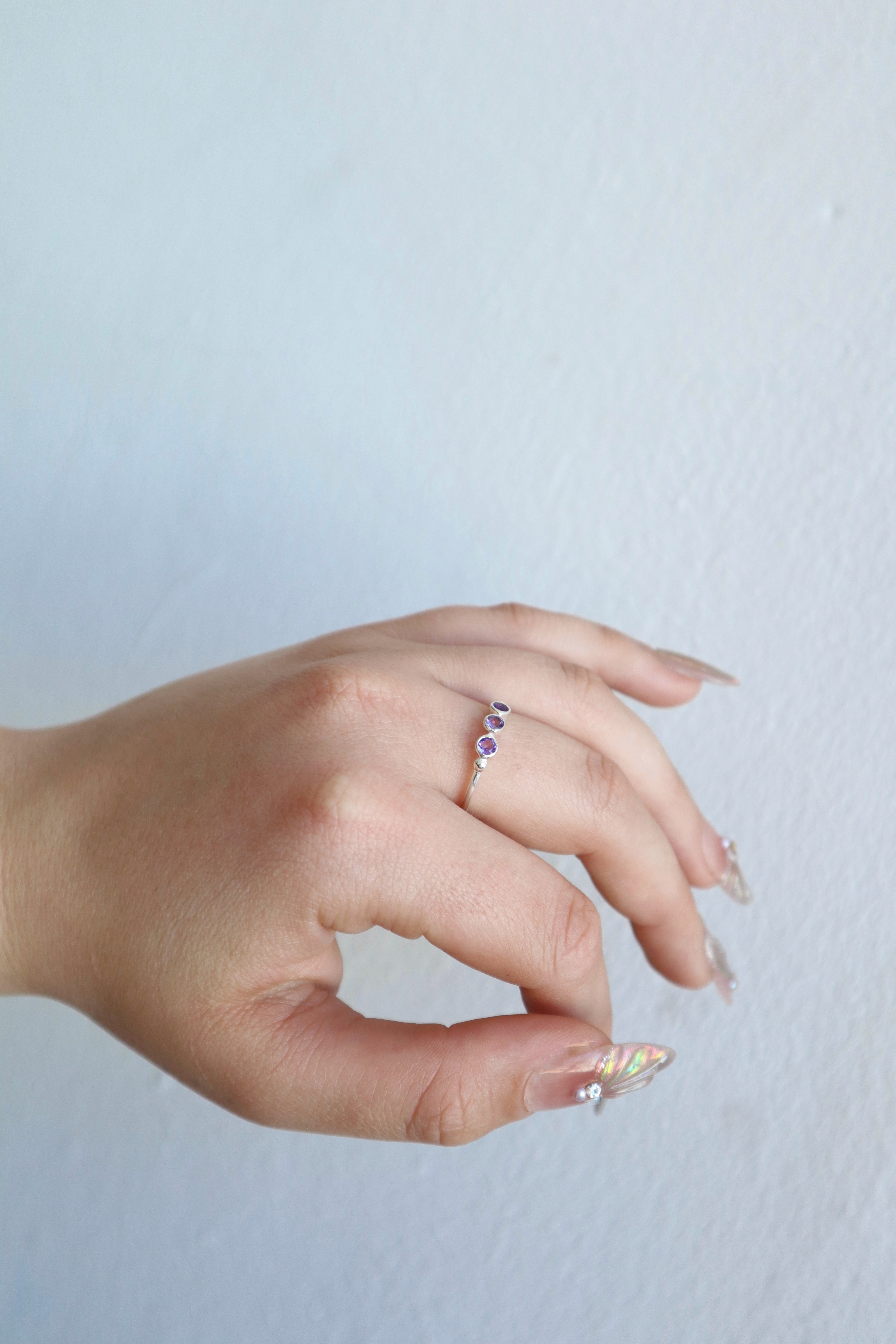 Sterling Silver Colleen Faceted Amethyst Ring