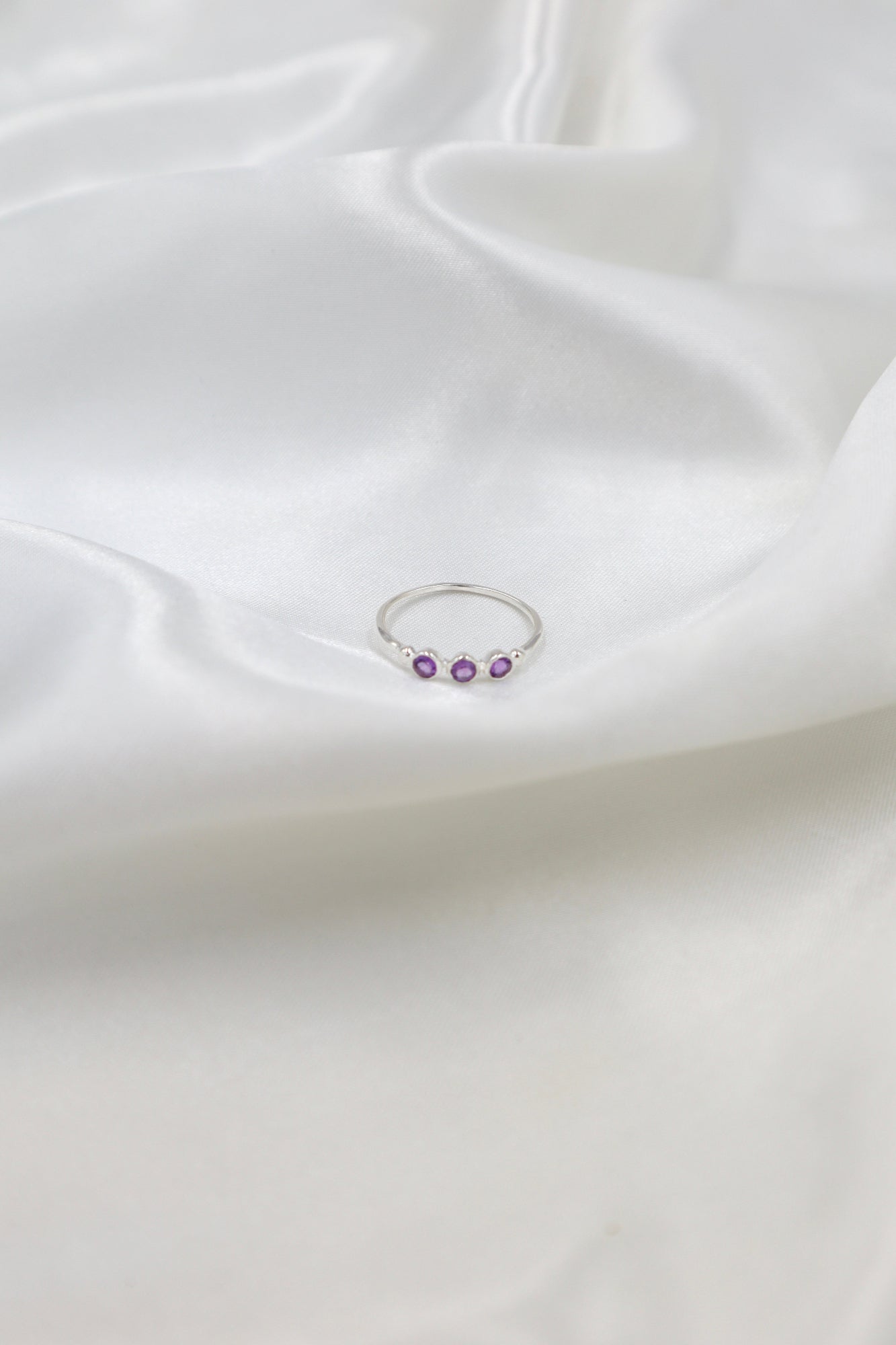 Sterling Silver Colleen Faceted Amethyst Ring
