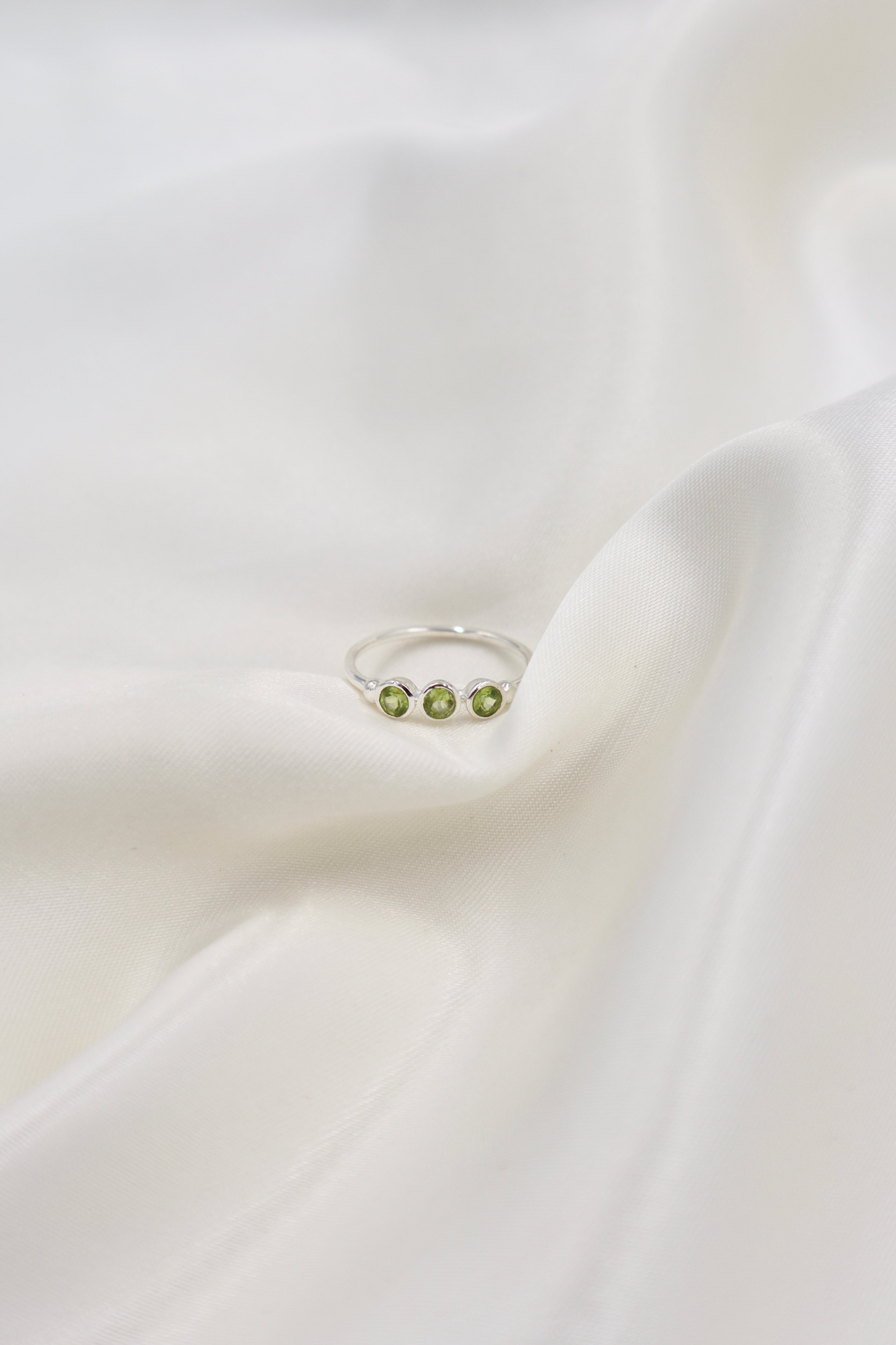 Sterling Silver Colleen Faceted Peridot Ring