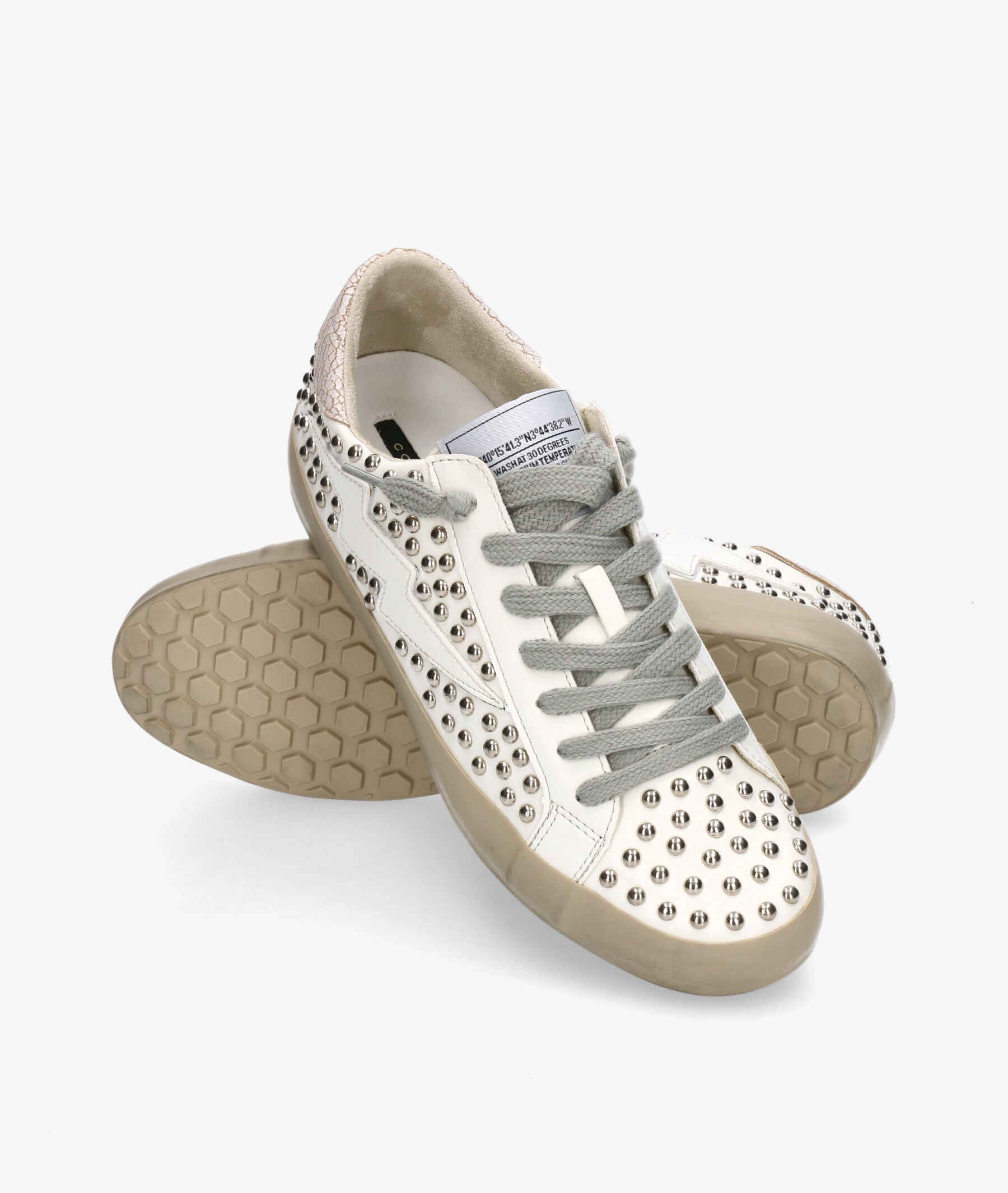 Studded Sneaker in Ivory