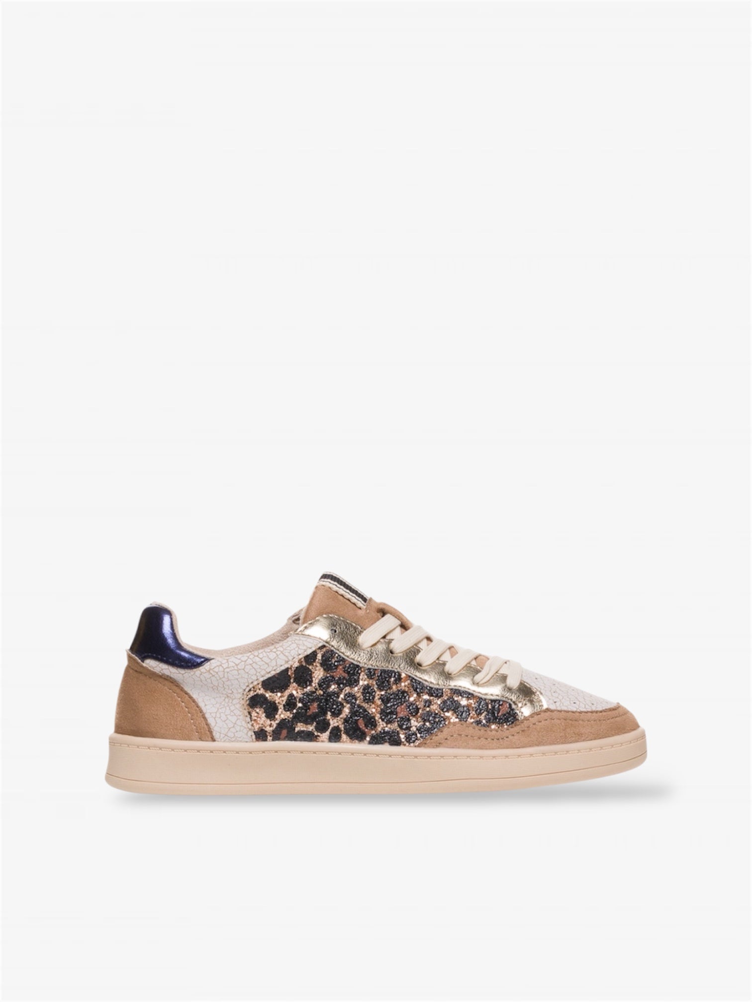 Shimmer Mix Sneaker in Gold / Leopard