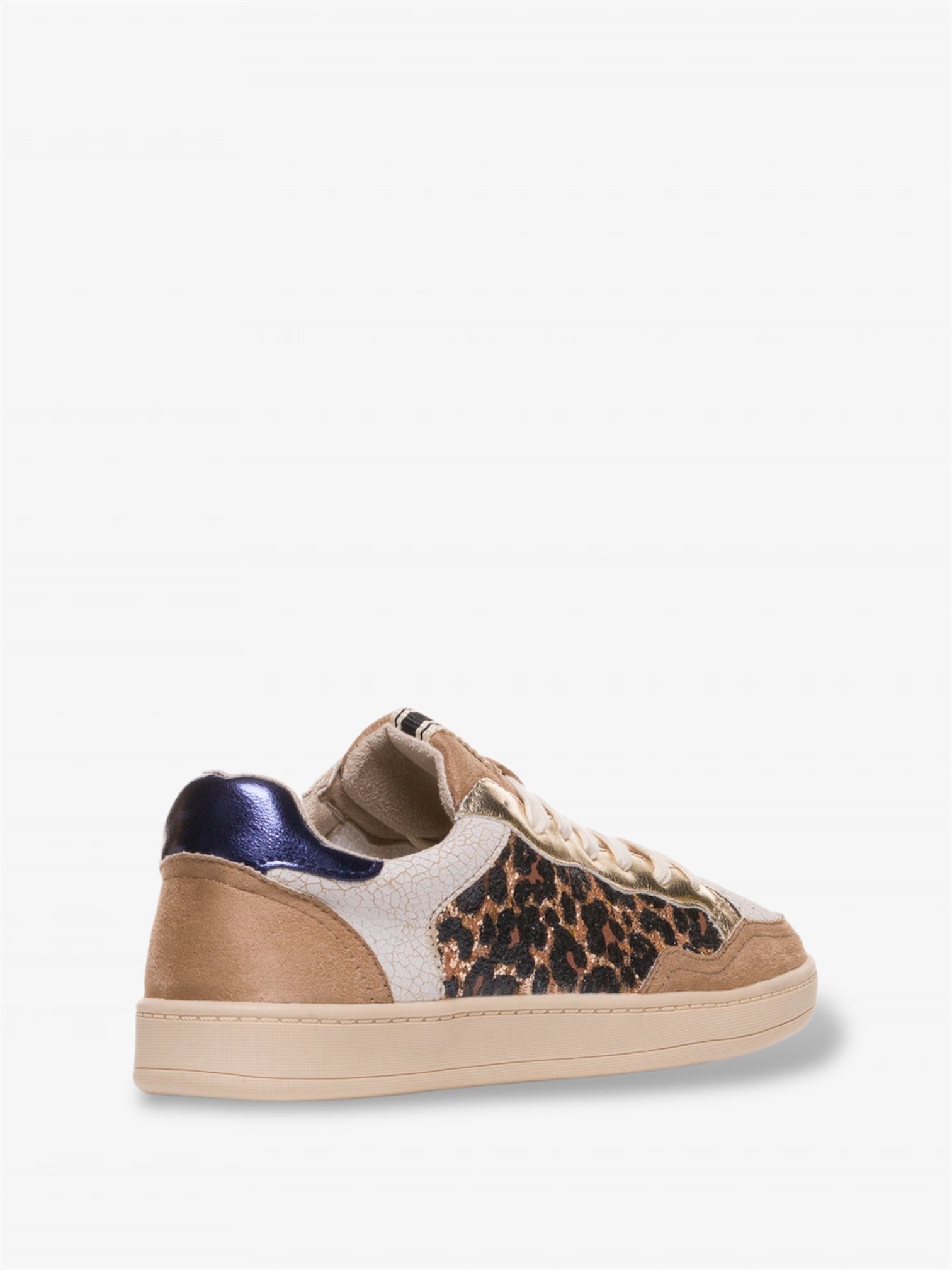 Shimmer Mix Sneaker in Gold / Leopard