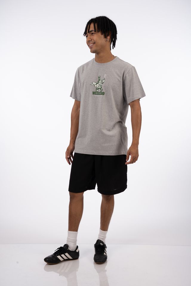 Weekend Jol Tee in Light Heather Grey