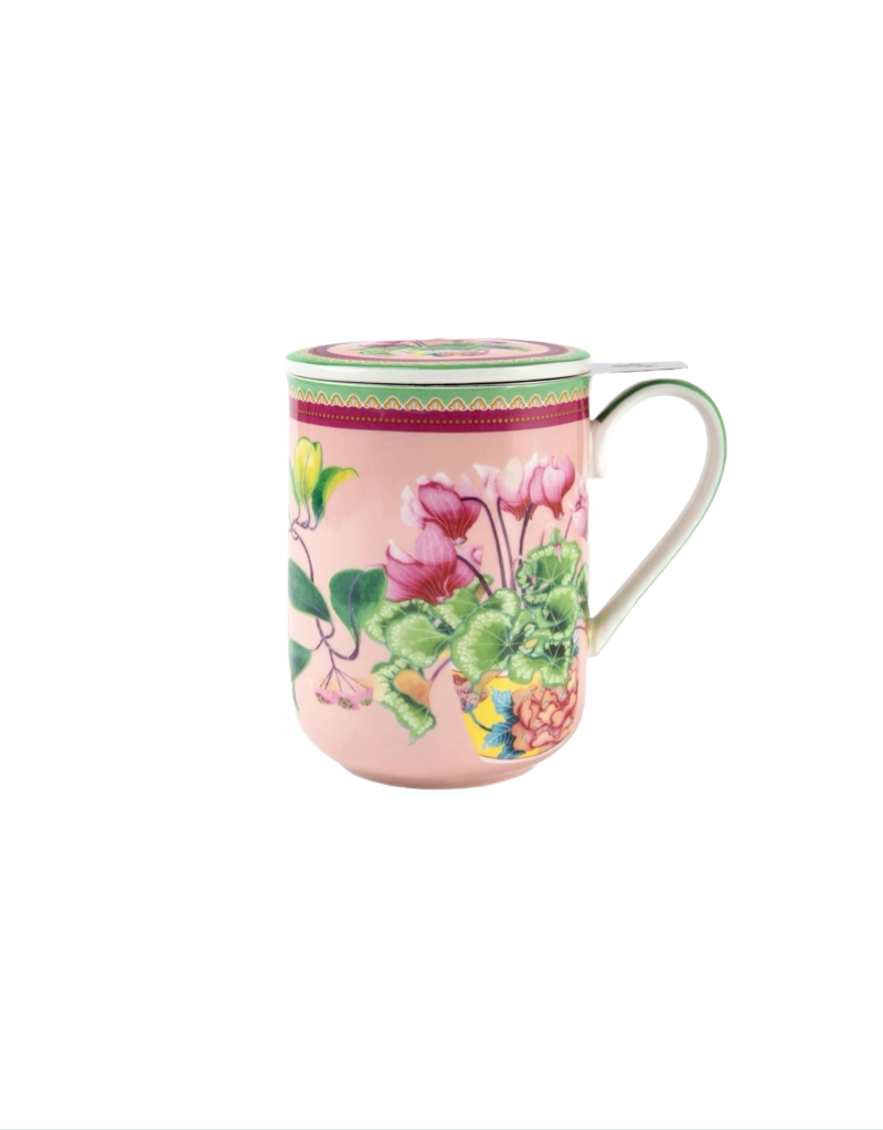 Gabby Malpas Jardin Mug with Infuser in Cyclamen