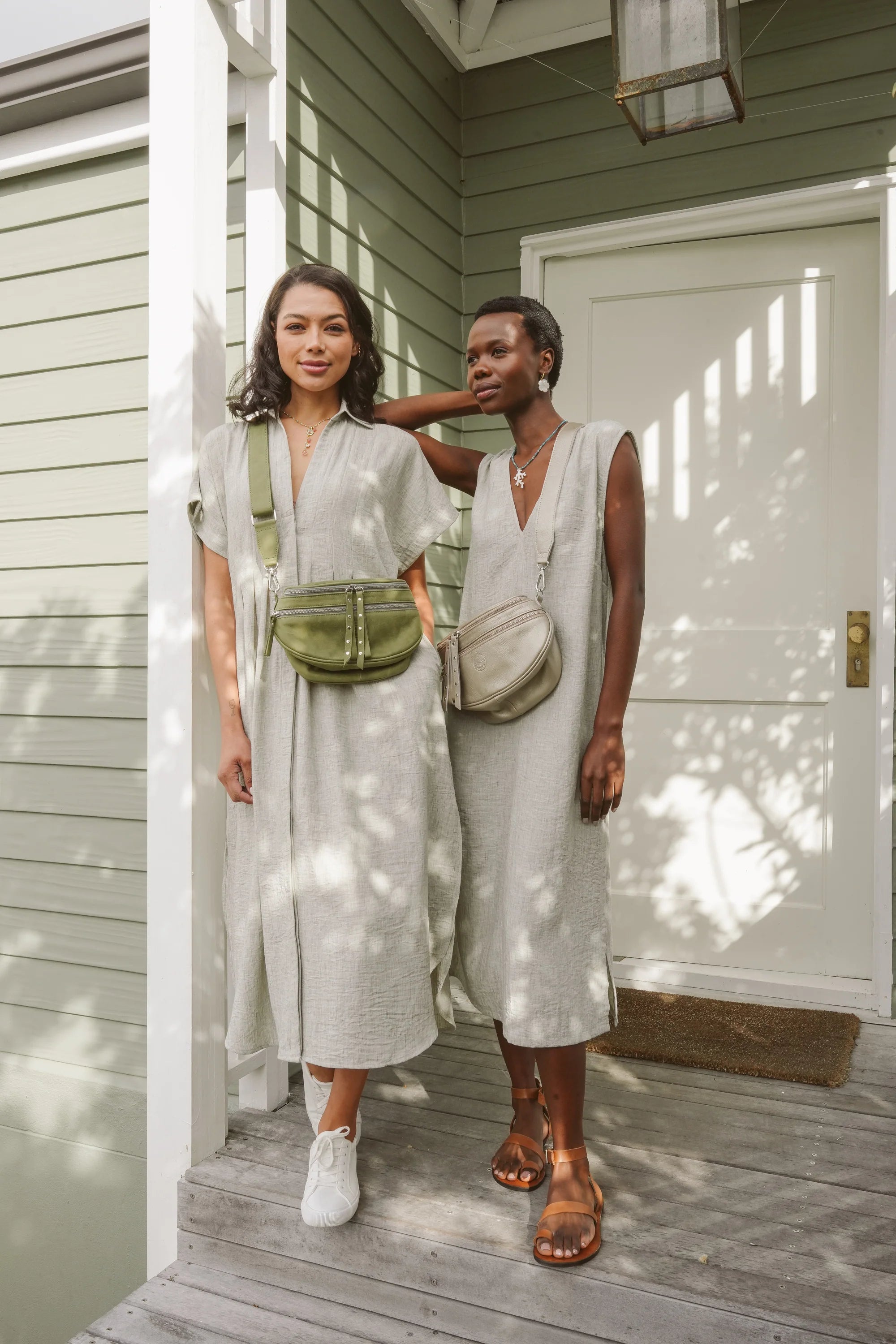 Daisy Pleat Dress in Khaki