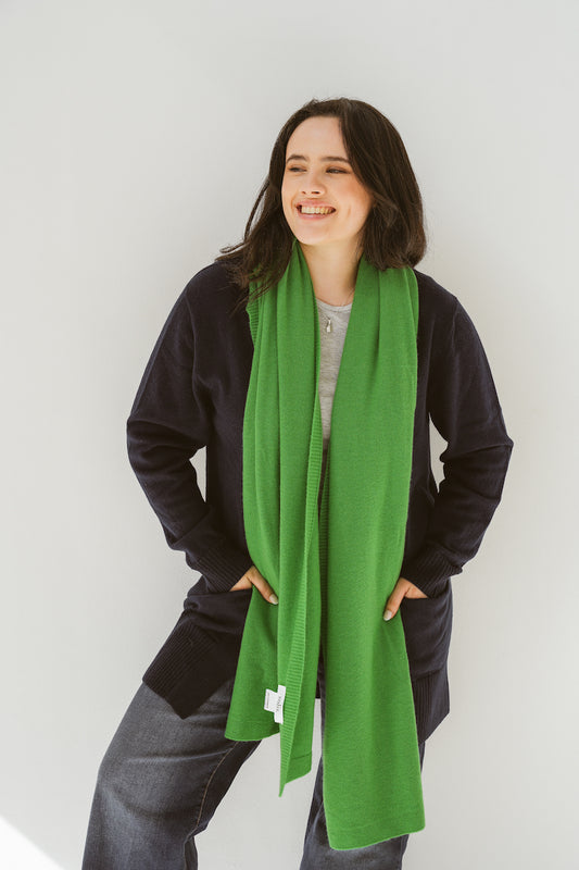 Pure Cashmere Open Front Cardigan in Cosmos Navy