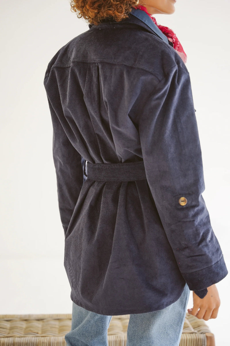 Safari Cotton Corduroy Jacket in Navy