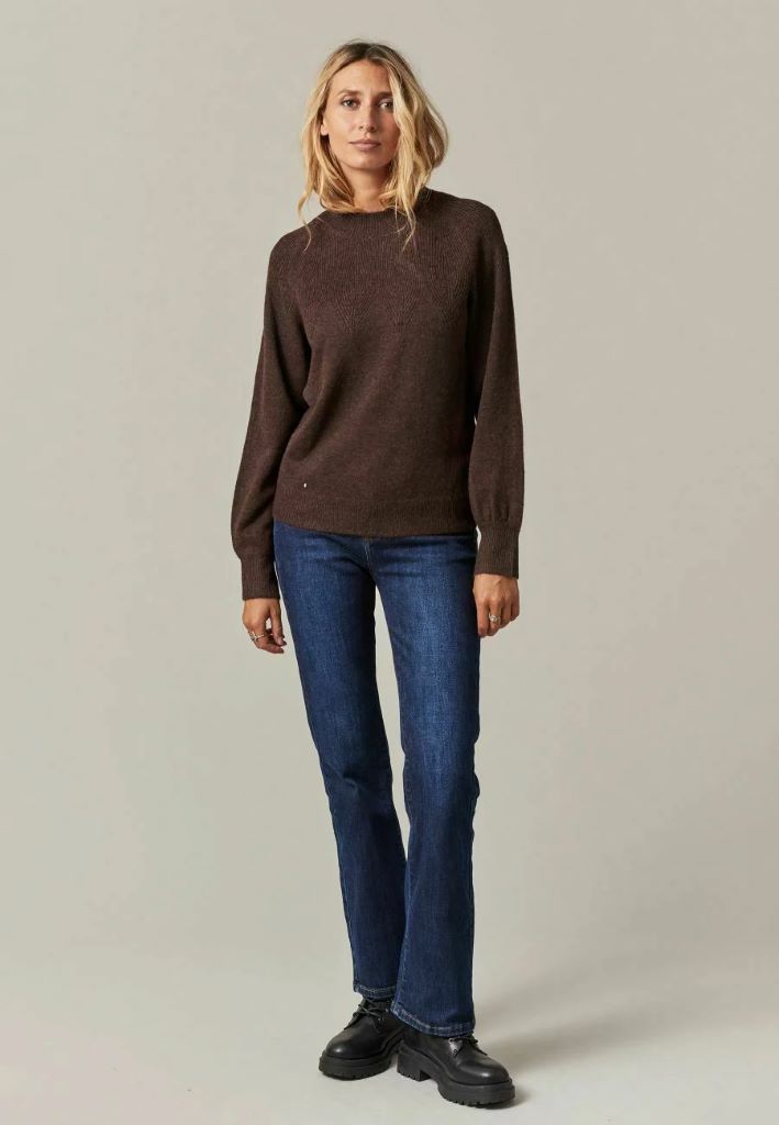 Dida Pullover Knit Sweater in Moka