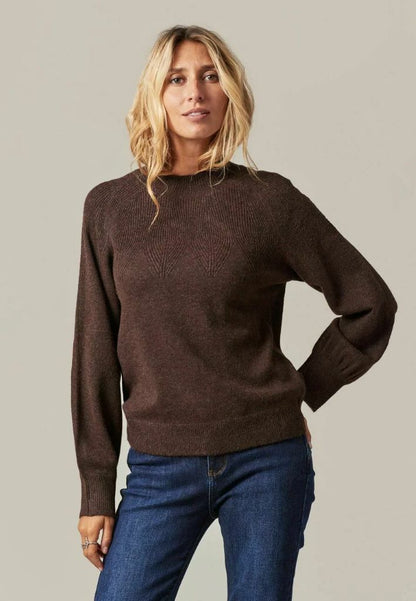 Dida Pullover Knit Sweater in Moka