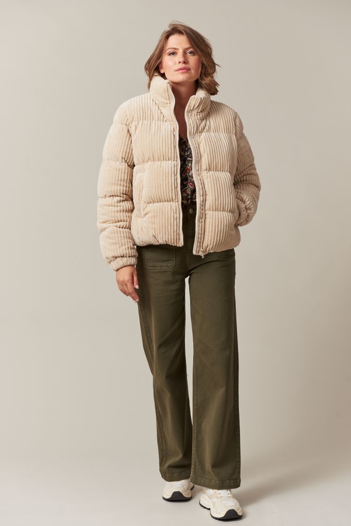 Noelia Corduroy Puffer Jacket in Cream
