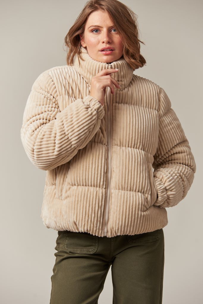Noelia Corduroy Puffer Jacket in Cream