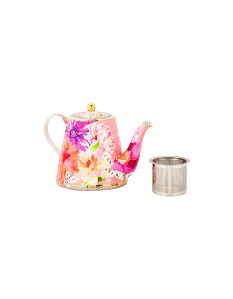 Dahlia Daze Teapot With Infuser in Pink