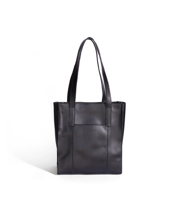 Delta North-South Business Leather Tote Bag in Black