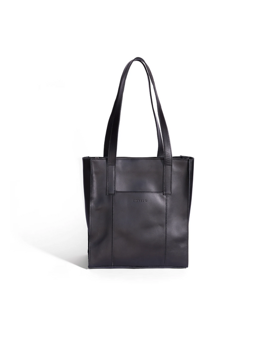 Delta North-South Business Leather Tote Bag in Black