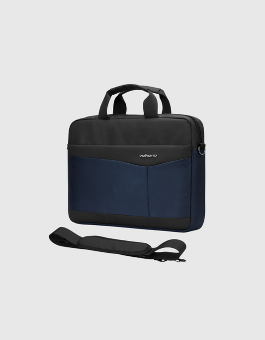 Seismic Series Laptop Shoulder Bag in Black / Navy