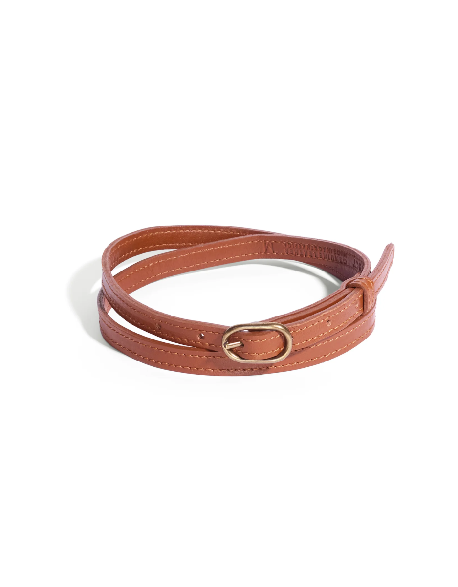 Oval Skinny Sis Leather Boyfriend Belt