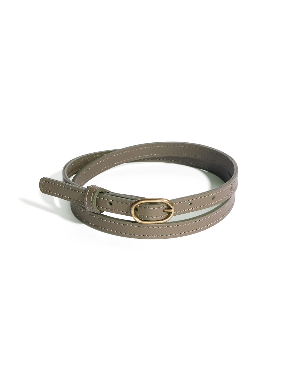 Oval Skinny Sis Leather Boyfriend Belt