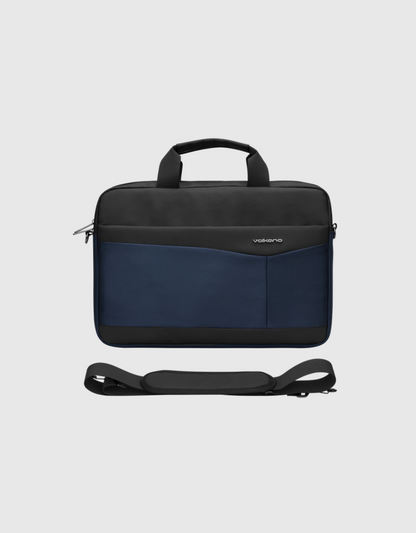 Seismic Series Laptop Shoulder Bag in Black / Navy