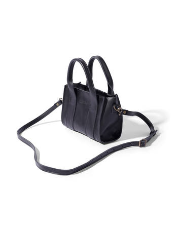 Berkley Leather Mini Crossbody Shopper in Black