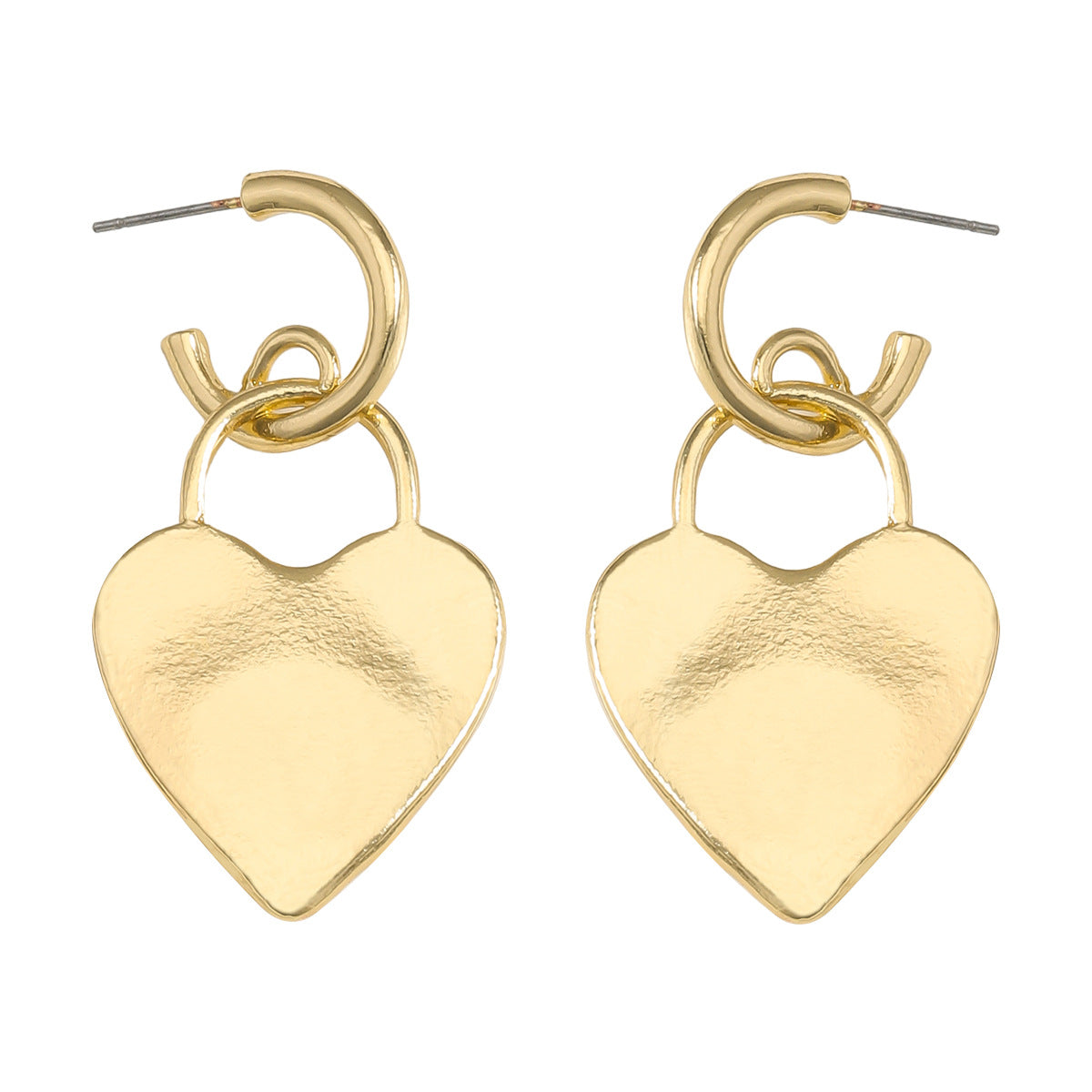 Hoop Heart Earrings in Gold