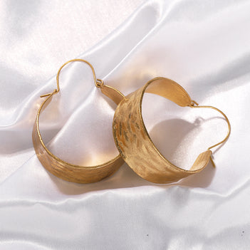 Flat Rose Golden Hoop Earrings