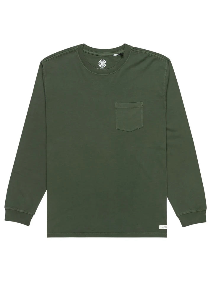 Basic Pocket Pigment LS Tee in Rifle Green