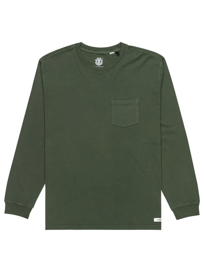 Basic Pocket Pigment LS Tee in Rifle Green
