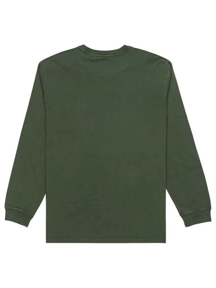 Basic Pocket Pigment LS Tee in Rifle Green