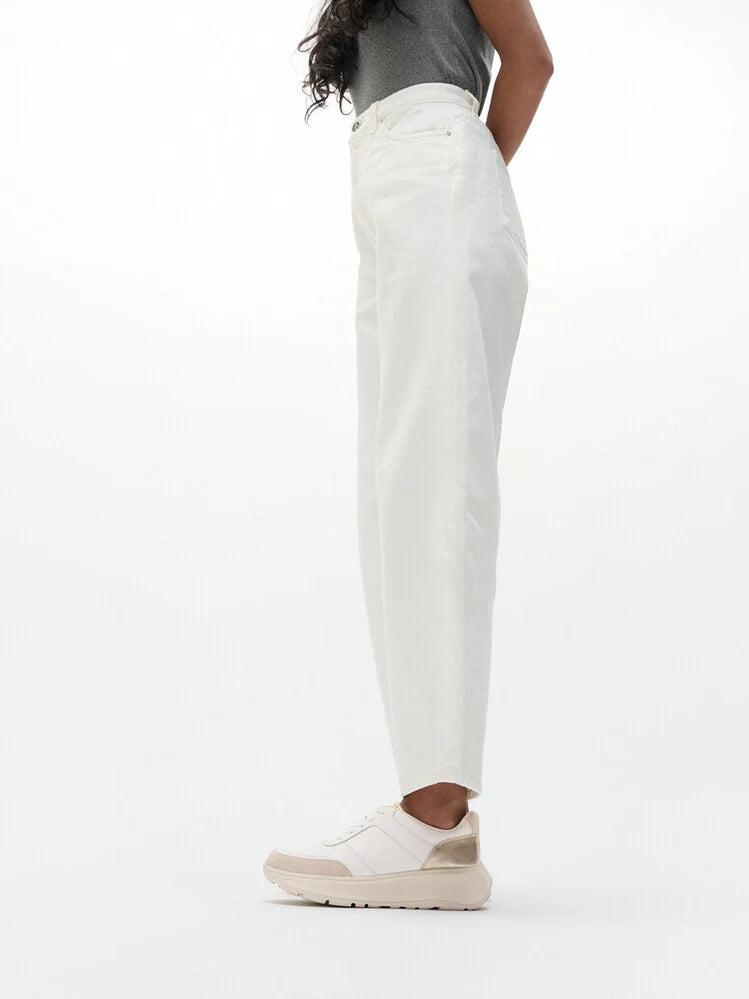 F-Mode Leather / Suede / Metallic Sneaker in White & Platino