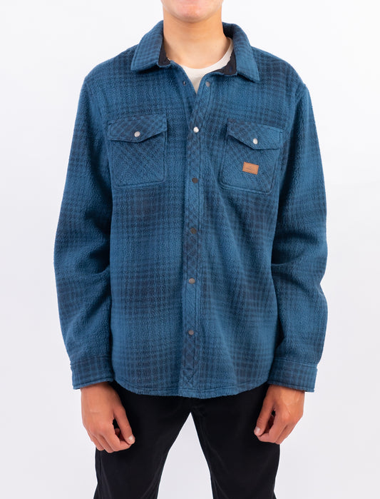 Glacier Plaid Superfleece Jacket in Blue Shadow