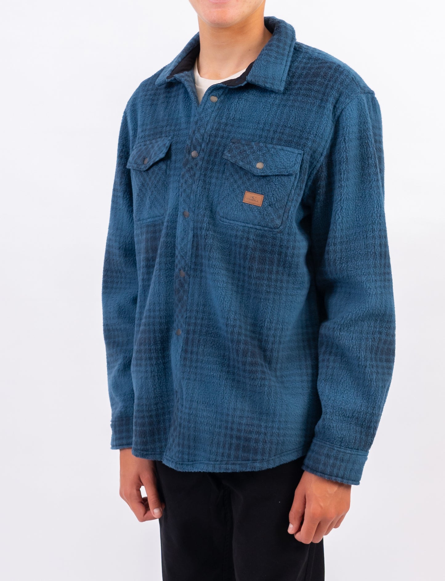 Glacier Plaid Superfleece Jacket in Blue Shadow