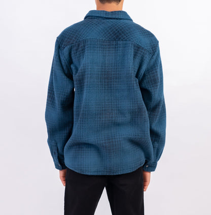 Glacier Plaid Superfleece Jacket in Blue Shadow