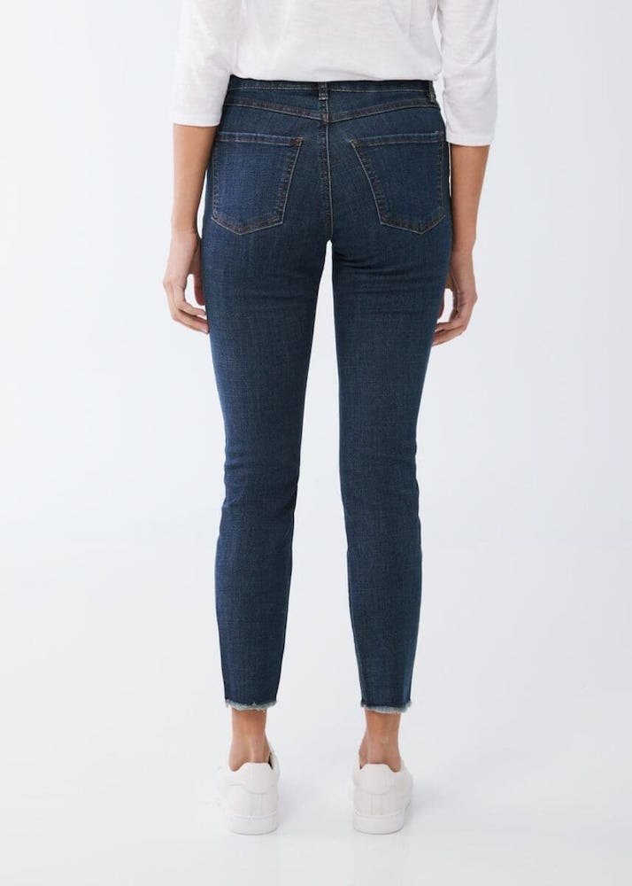 Christina Eco Crosshatch Slim Ankle in Dark Blue