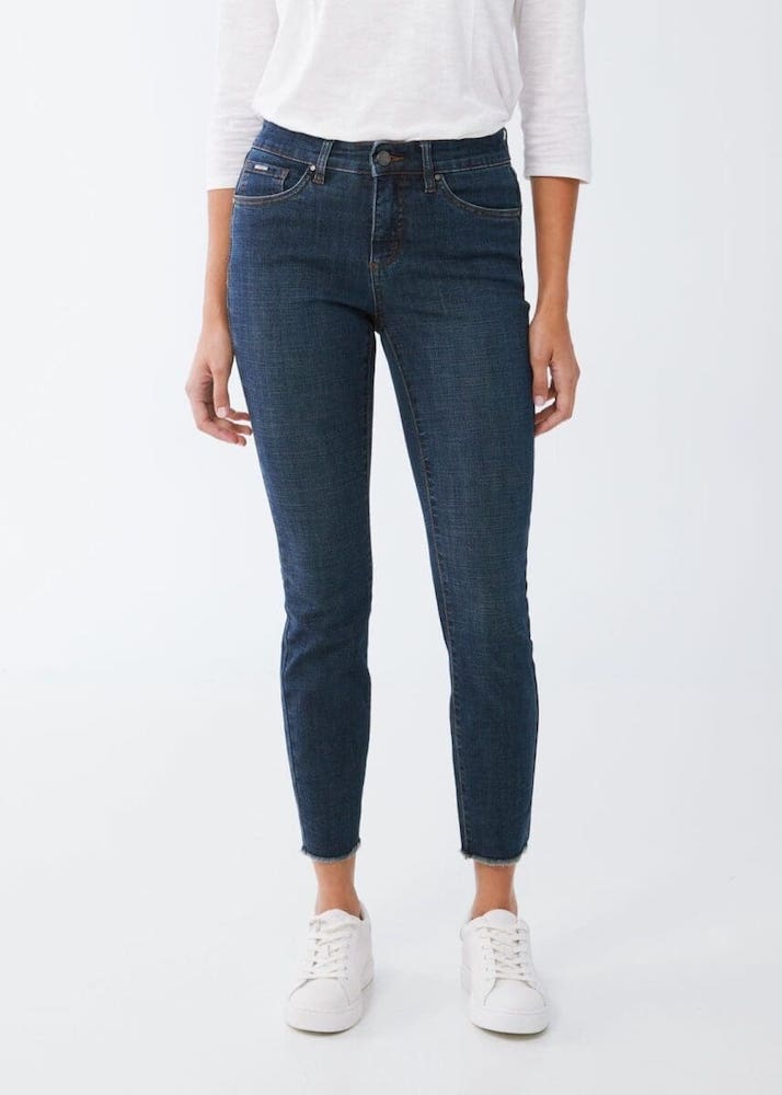 Christina Eco Crosshatch Slim Ankle in Dark Blue
